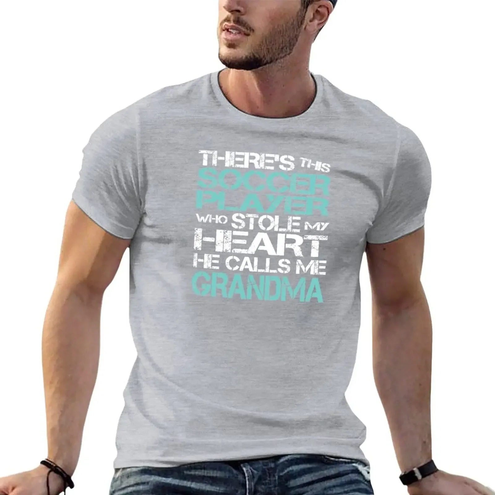 New Soccer Player Stole My Heart He Calls Me Grandma T-Shirt tops vintage t shirt clothes for men