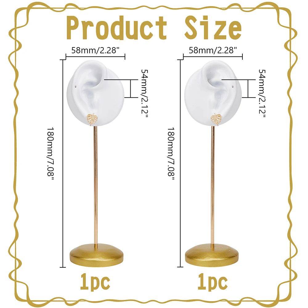 2Pcs Ear Shaped Earring Display Stand Earrings Display Holder Earrings Organizer Tabletop Earring Stud Organizer for Women Shows