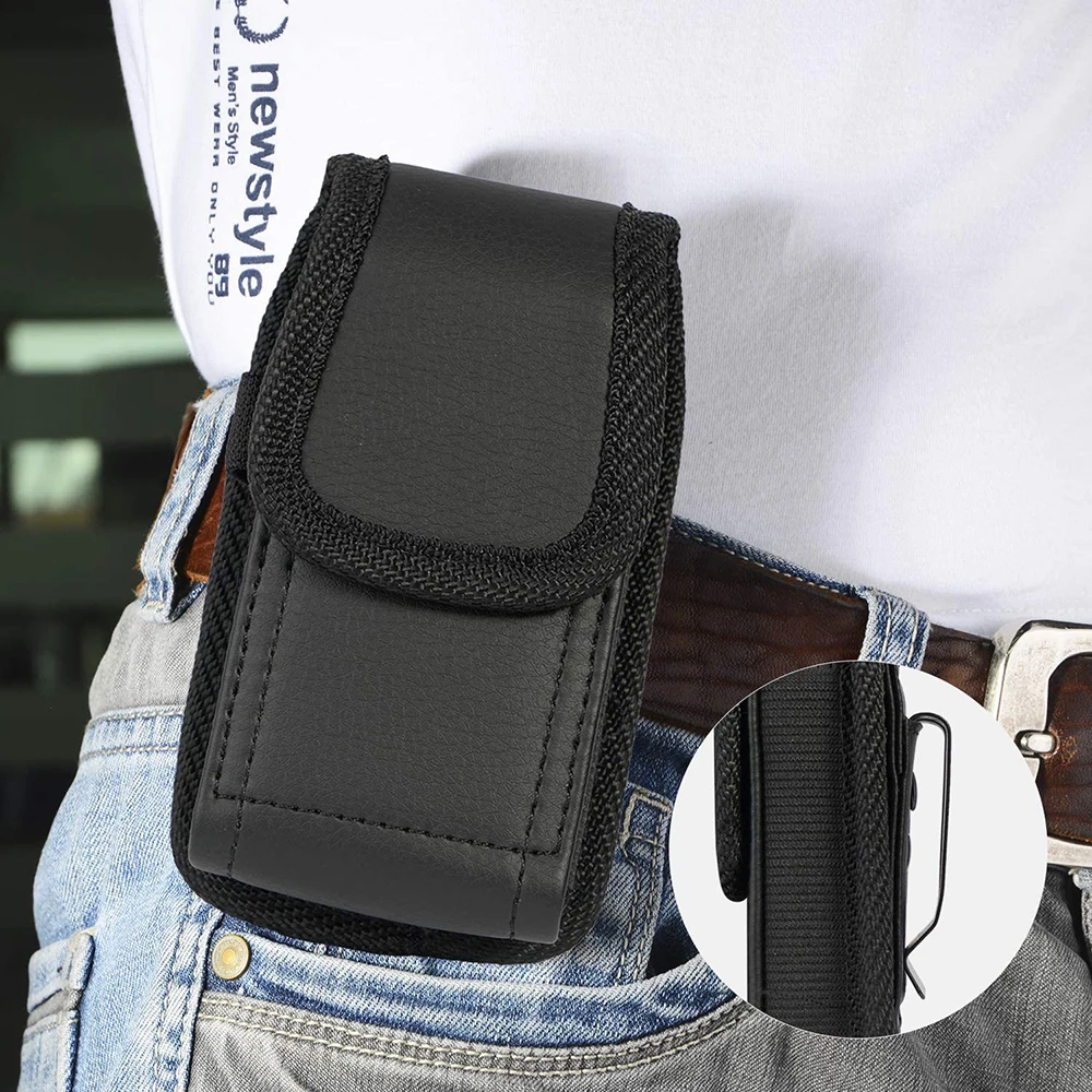 Coldre de telefone para nokia 2760 capa de couro pu masculina flip cinto clipe saco para tcl lg clássico bolsa de telefone