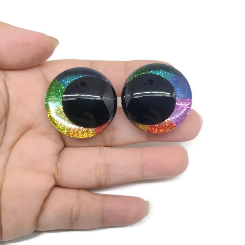 

Cartoon glitter toy eyes 16mm 18mm 20mm 25mm 30mm 35mm Round safety eyes doll pupil eyes with easy washer