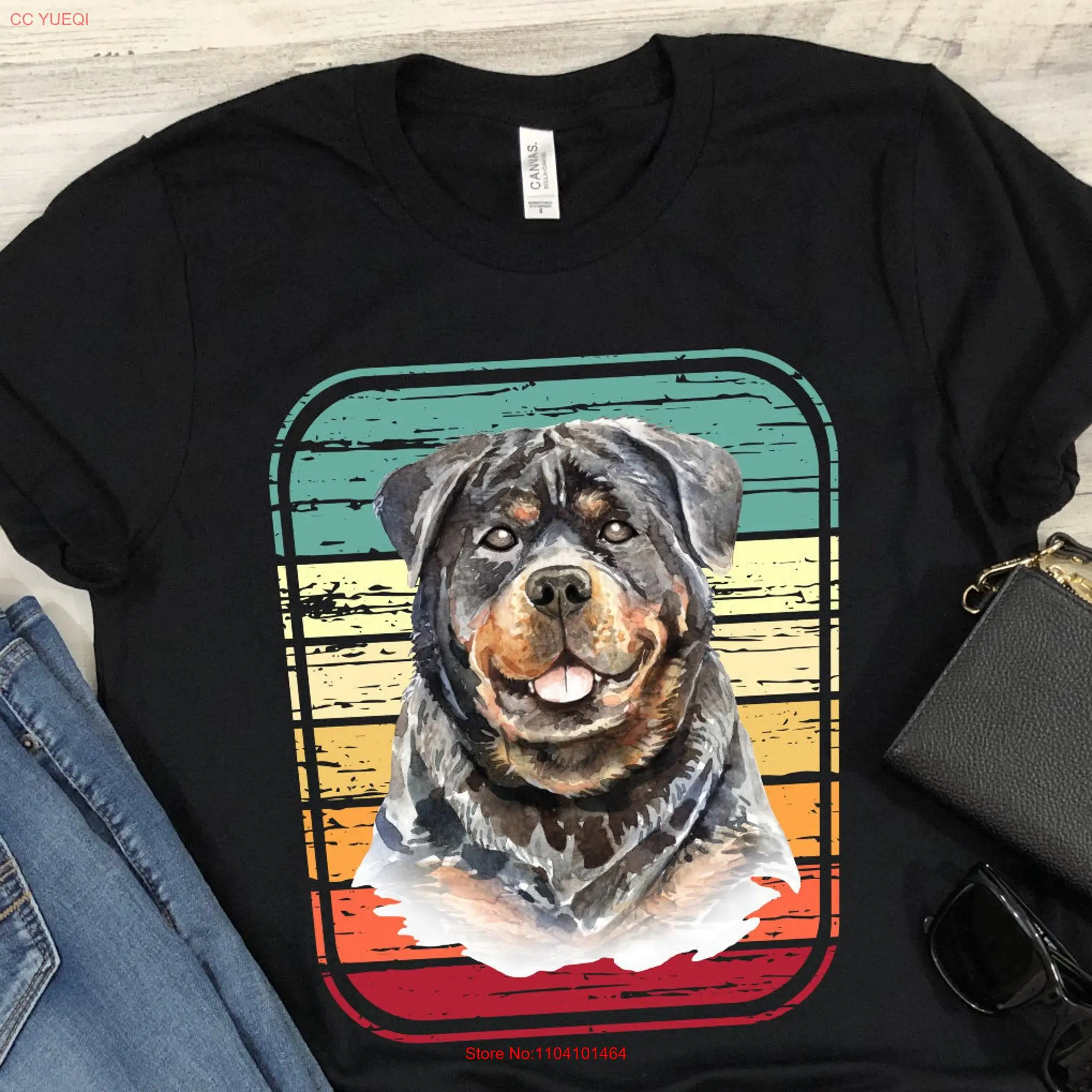 Rottweiler T Shirt Rottie Dog Rottweilers Vintage Rott Mom or Dad Retro Distressed for Men and Women