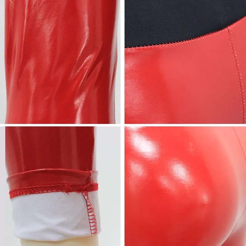 Women's Yoga Pants PU Shiny Leather High Waist Elastic Skinny Trousers Leggings Solid Black Slim Fit Sports Nightclub 2024