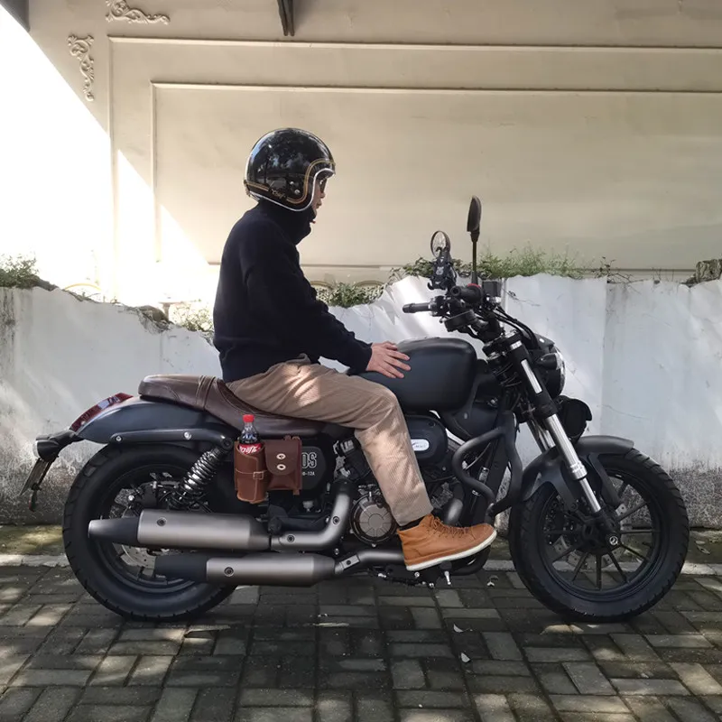 【Premium】For QJMOTOR Shan 300 water cup bag flash 350 automatic transmission modification accessories cowhide kettle side hang