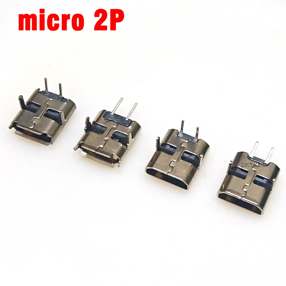 10 sztuk Micro USB 2.0 2Pin DIP i 2Pin SMT gniazdo żeńskie złącze typu jack zasilania klip do portu ładowania telefonu