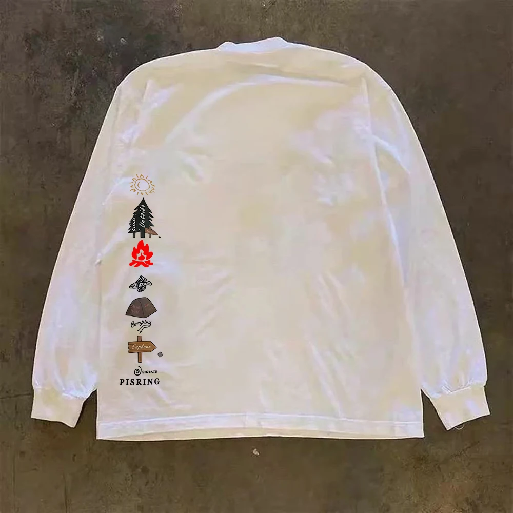 

Man's Loose Long Sve Cotton T-irt Pure Cotton Casual Versatile Top Quali Brand Button Japanese Sle Heavyweight