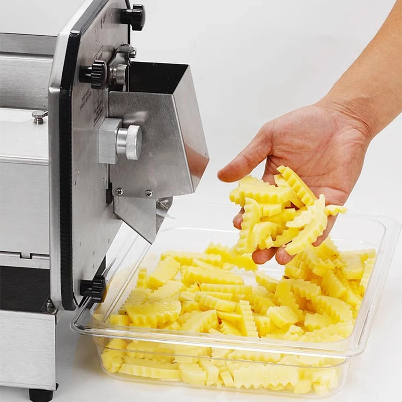 Commercial electric wolf tooth potato slicer, wave potato chip corrugated slicer, all 220V