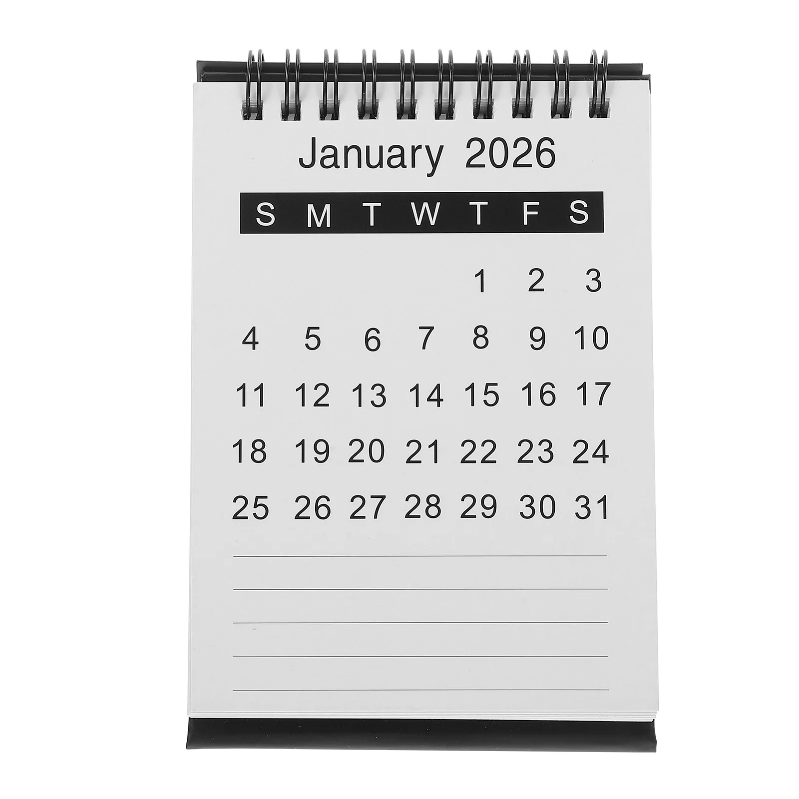

Mini Desk Calendar 2026 Compact Standing Flip Monthly Planner Black for Home Office School Daily Schedule Lunar Year Planning