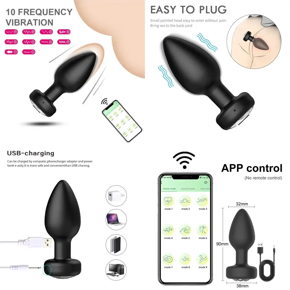 Vibrador Anal de Controle Remoto para Homens e Mulheres, Vibe Anal, Ânus, Tapon, Mão Livre, Dilator, Sexo Calcinha, Objeto Chinko Artificial