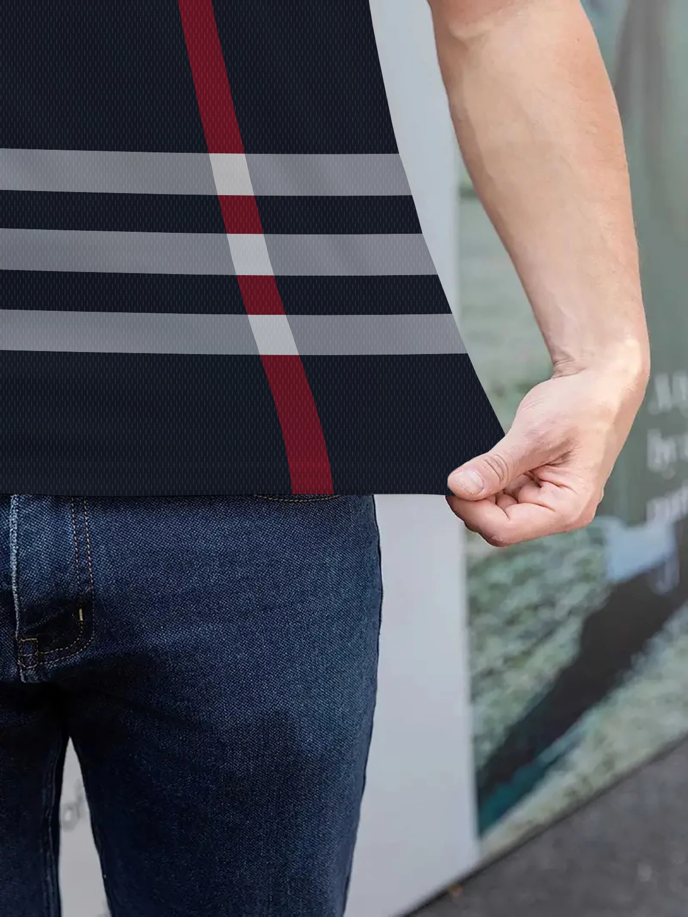 Весенне-осенние мужские брюки с длинным рукавом, комплект из 2 предметов, мужской комплект с красным и синим полосатым принтом, повседневная модная мужская футболка с длинным рукавом