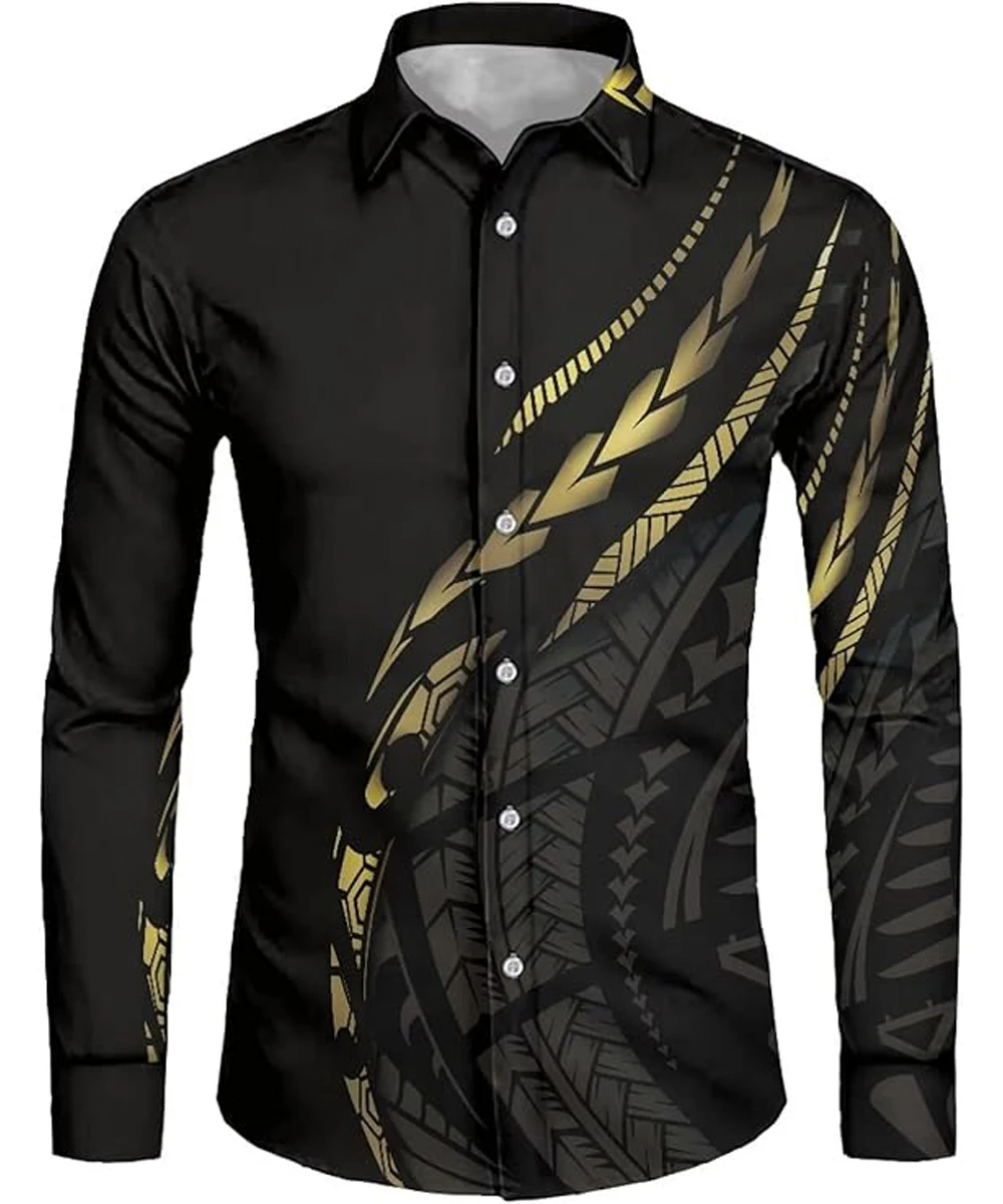 

New Men's Shirt Hawaiian Chain Shirt Beach Holiday Long Sleeve Plant Casual Business Shirt Dress Man Custom Shirt Man Designer