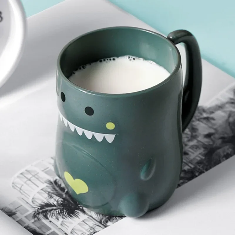 Tasse de lavage de dents de dinosaure de dessin animé mignon, tasse de rince-bouche, plastique respectueux de l'environnement, respectueux de la normalisation, fournitures pour couples, HOSupplies