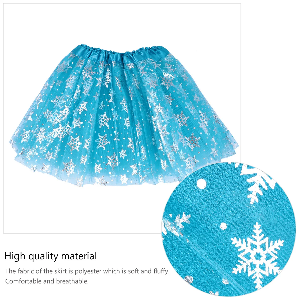 Girl Outfits Children's Snowflake Skirt Kids Tulle Party Princess Skirts Blue