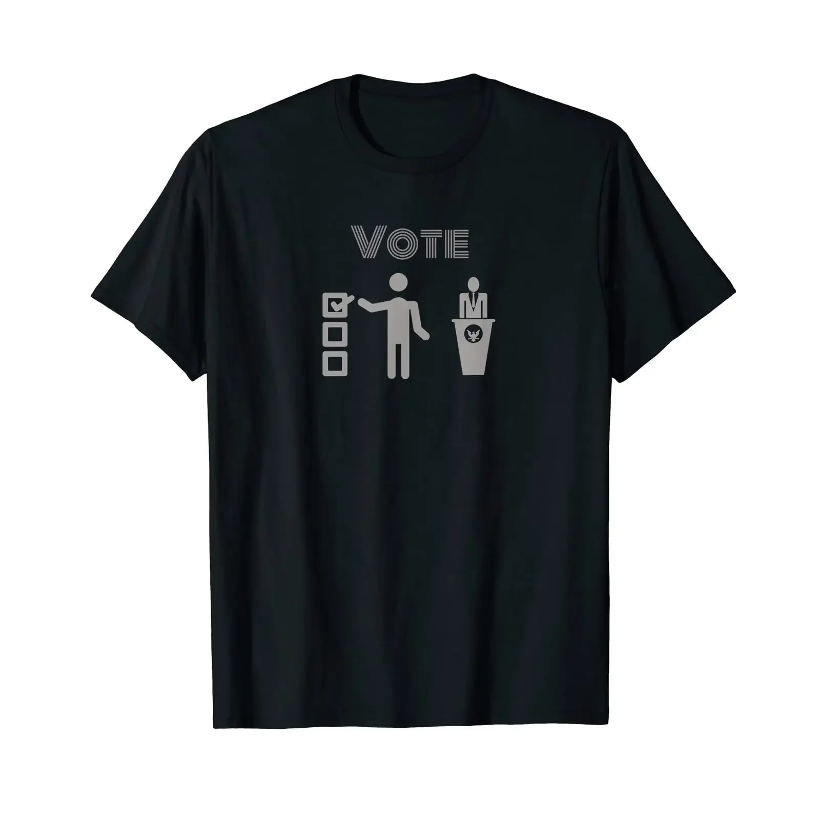 Camiseta divertida con iconos de votación y temática política, Triana Market Place, ropa de diseñador vintage lavada, gráfico para hombre, ligeramente estilo streetwear