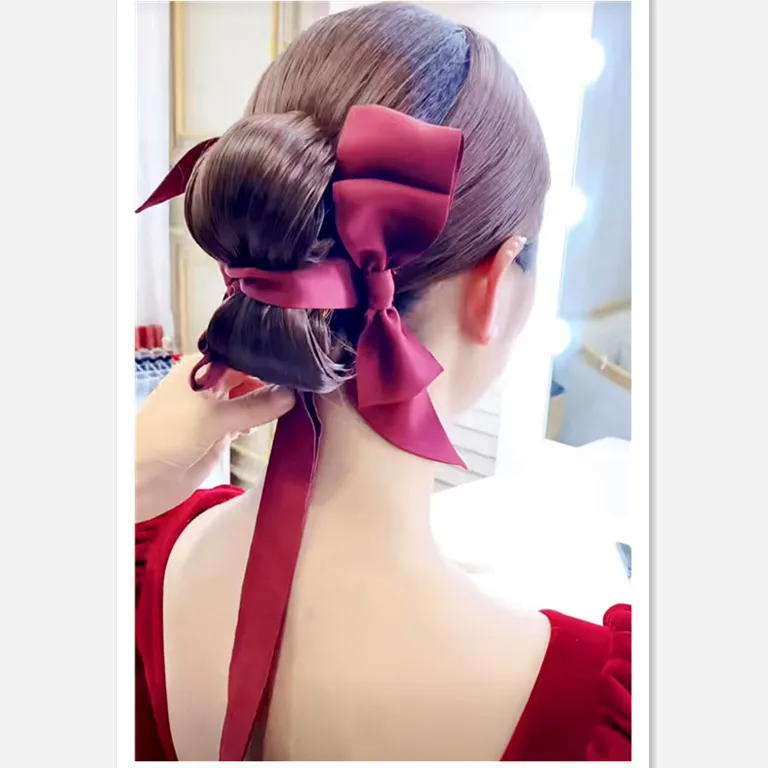 

Свадебная фея, повязка для волос с шелковой лентой, женская атласная повязка для волос с узлом, очаровательная сказочная атмосфера