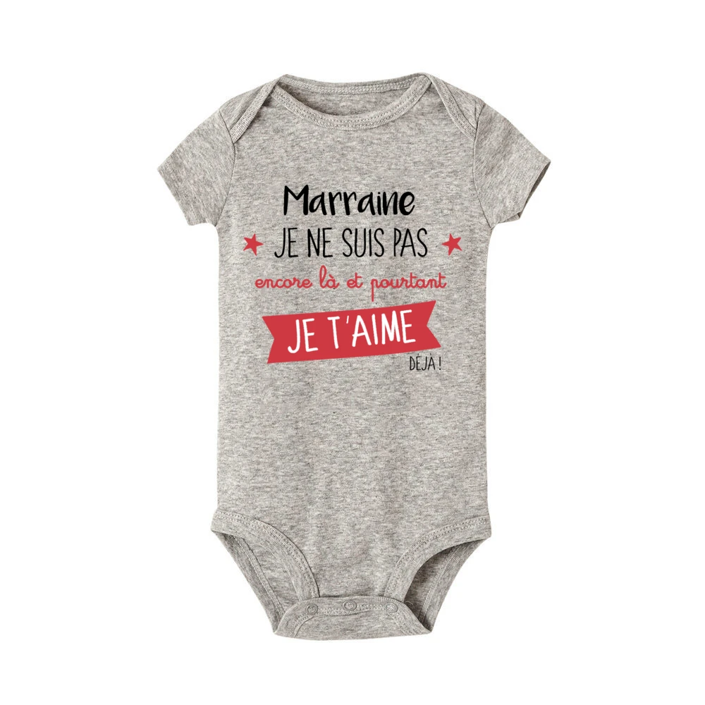 Godmother I Haven\'t Arrived Yet But I Already Love You Print Baby Romper Pregnancy Announcement Infant Bodysuit Infant Jumpsuit