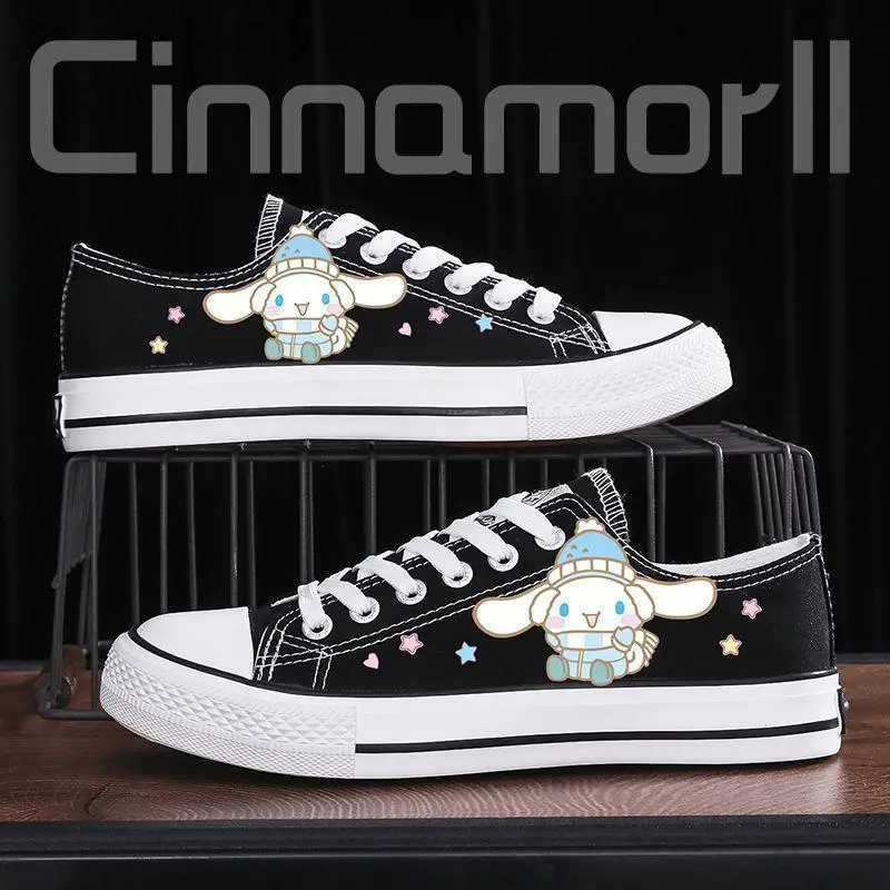 New Kawaii Cinnamoroll Sanrio Anime Kuromi Canvas Shoes Spring Cute My Melody Explosive Casual Couple Shoes Toys Gifts