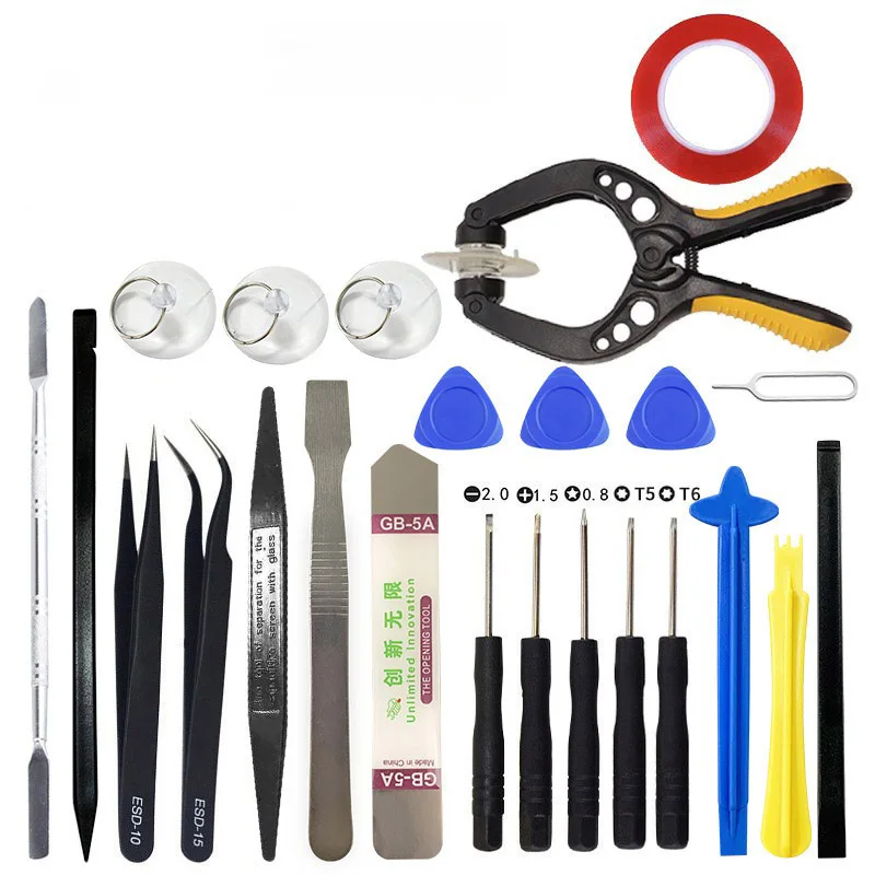 22/24/26 IN 1 Screen Opening Mobile Phone Kit Tweezers Screwdrivers Disassemble for iPhone Samsung Remove Screen Repair Tool