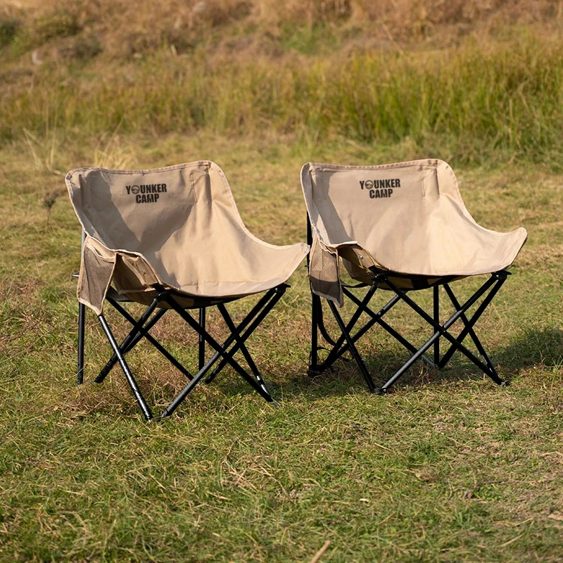 Silla plegable con forma de luna para exteriores, silla portátil para acampar, equipo de Picnic, taburete pequeño para pesca, bocetos para estudiantes