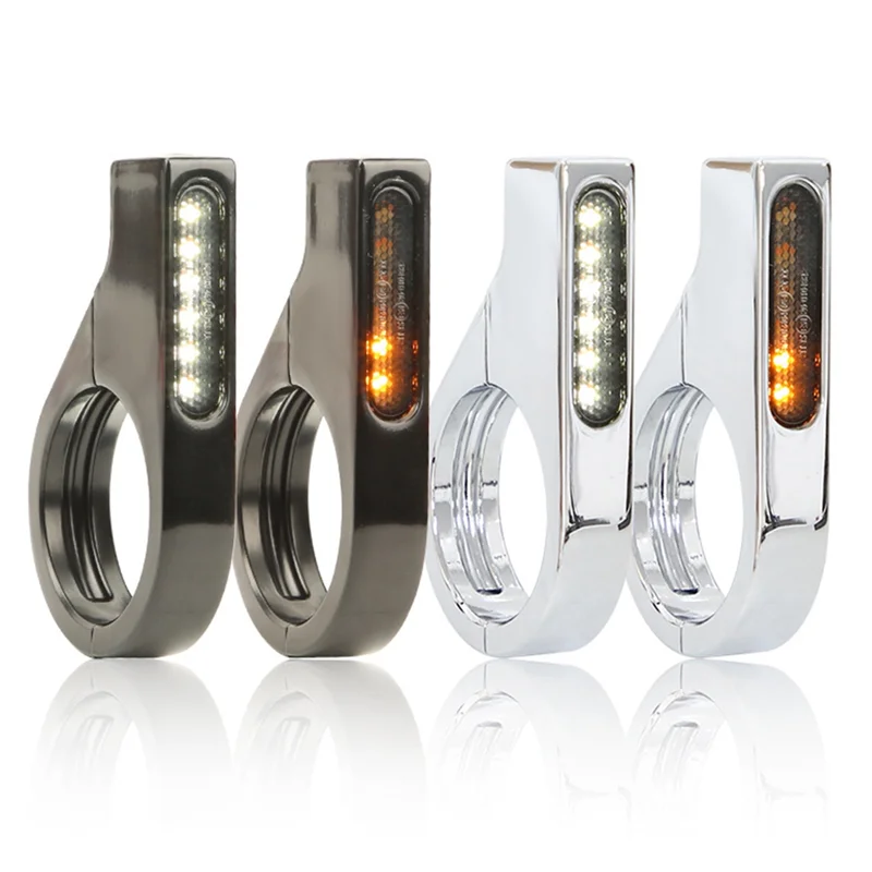 オートバイフロントフォーク-led-ターンシグナルランニングライトユニバーサルシーケンシャルスイッチバック-12v-アンバーウインカーブラックブーム