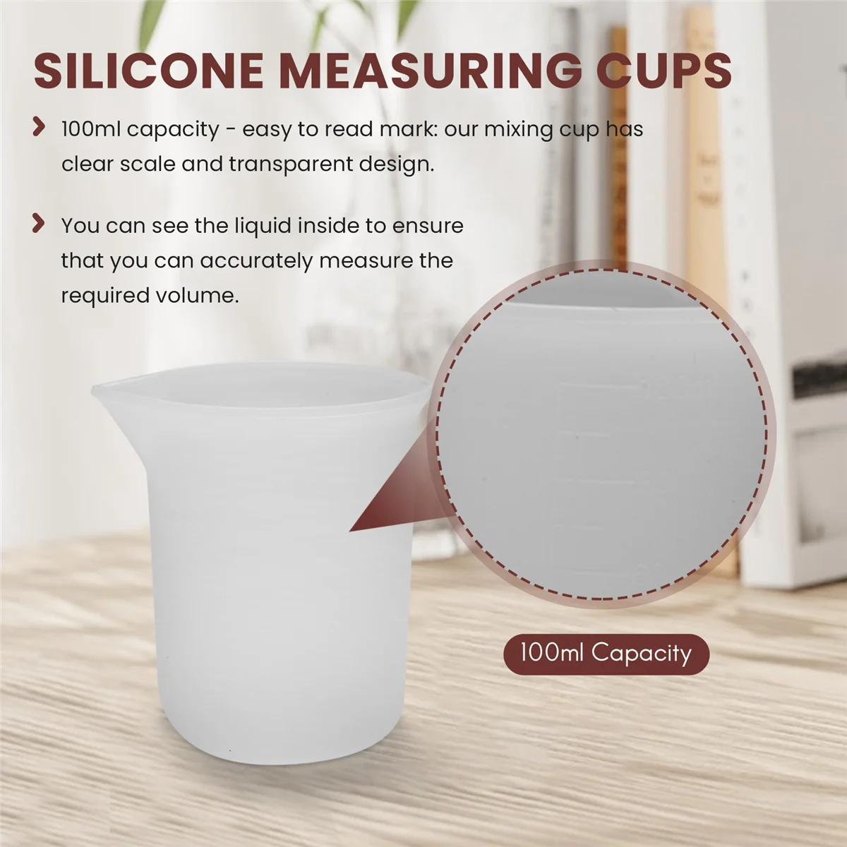 10Pcs Silicone Measuring Cups 100 Ml Silicone Cups Non Stick Mixing Cups DIY Glue Tools Cup For Handmade Craft