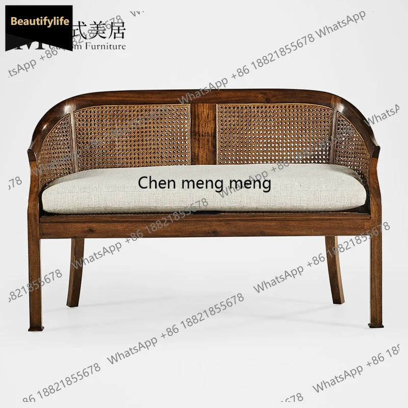 

A139 Диван-кресло в стиле ретро, полая спинка из ротанга, съемная сумка для сидения из цельного дерева, повседневная сменная обувь для наложницы