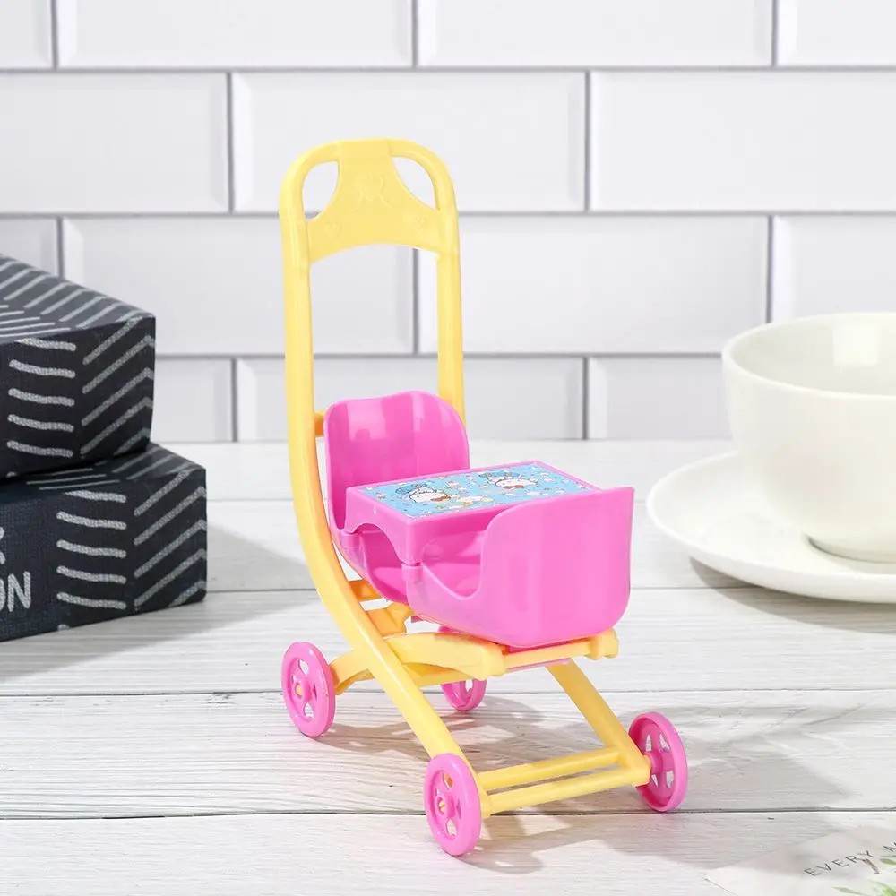 Miniature Baby Stroller Infant Carts Dolls Accessories Dollhouse Furniture Scene Model Playing House Photo Props Toys Nursery