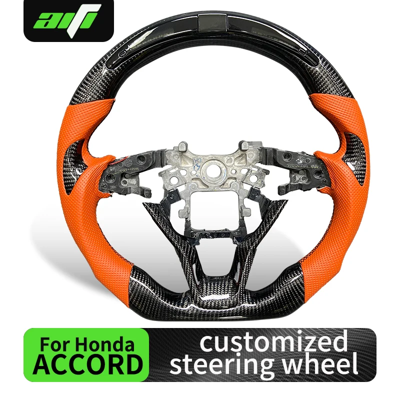 

Customized Forged Carbon Fiber LED Steering Wheel For Honda Accord Gen 10th 2018-2022 Car Steering Wheel