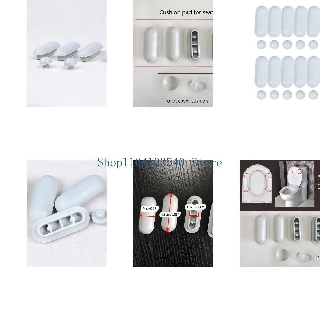 

02DC 24 Pieces Restroom for Seat Bumper Toilet Bumper Accessory Simple Installati