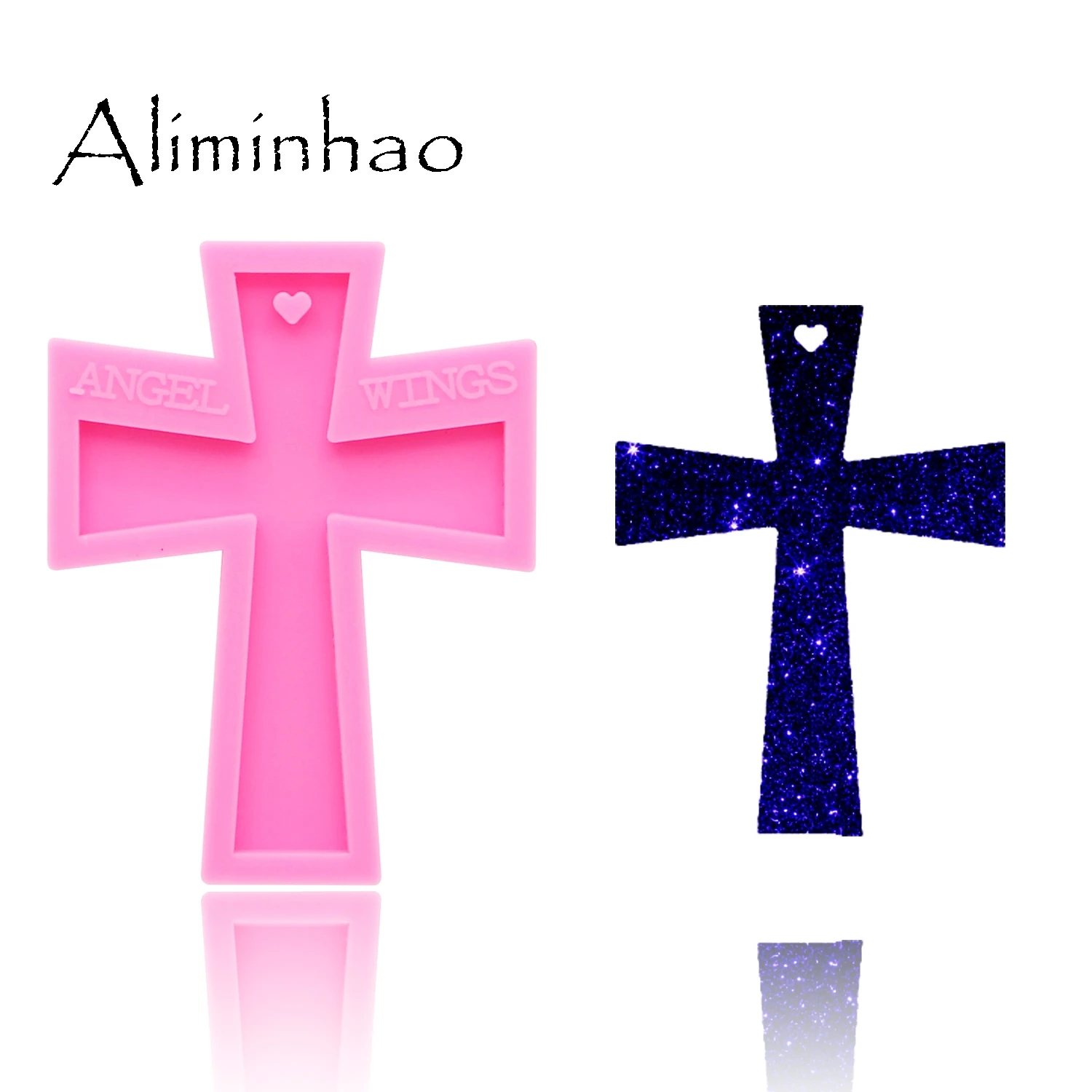 

DY0154 Shiny Cross shape Silicone Molds For DIY key ring epoxy resin Mold Craft custom keychain