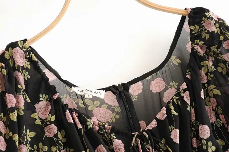 Summer 2020 Bla Pleated Bubble Sve Dr Street Sle Dstring Corded Slimming Versatile ort Dr Women's Faion