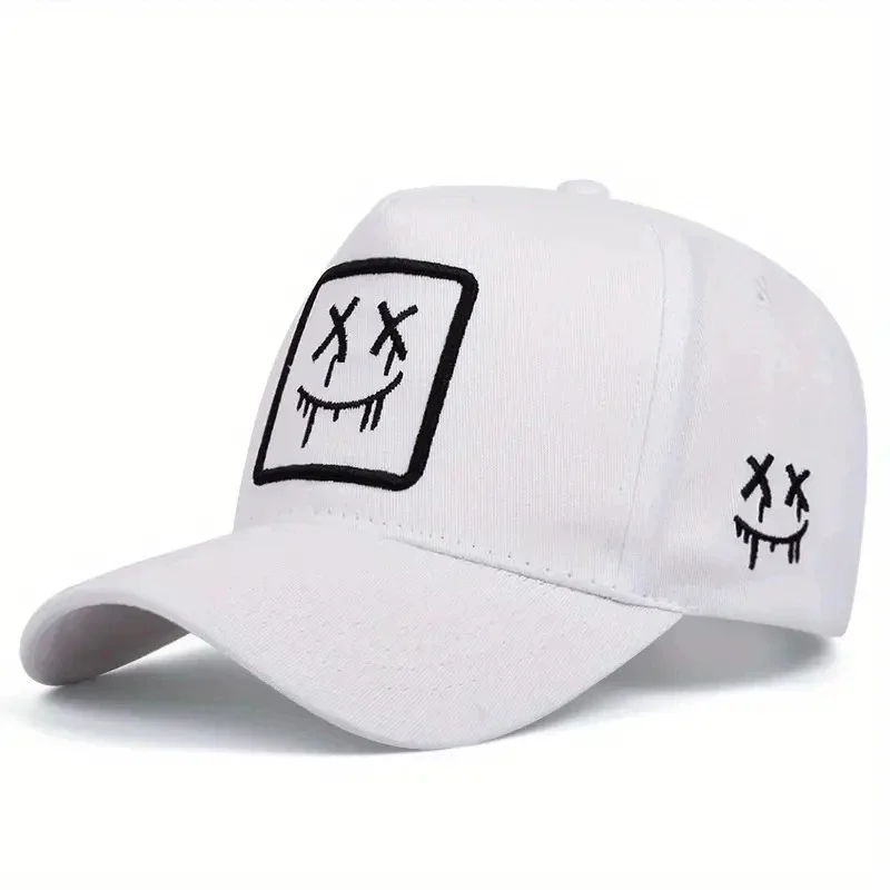 Unisex XX Smiling Face Embroidery Baseball Net Caps Spring and Summer Outdoor Adjustable Casual Hats Sunscreen Hat