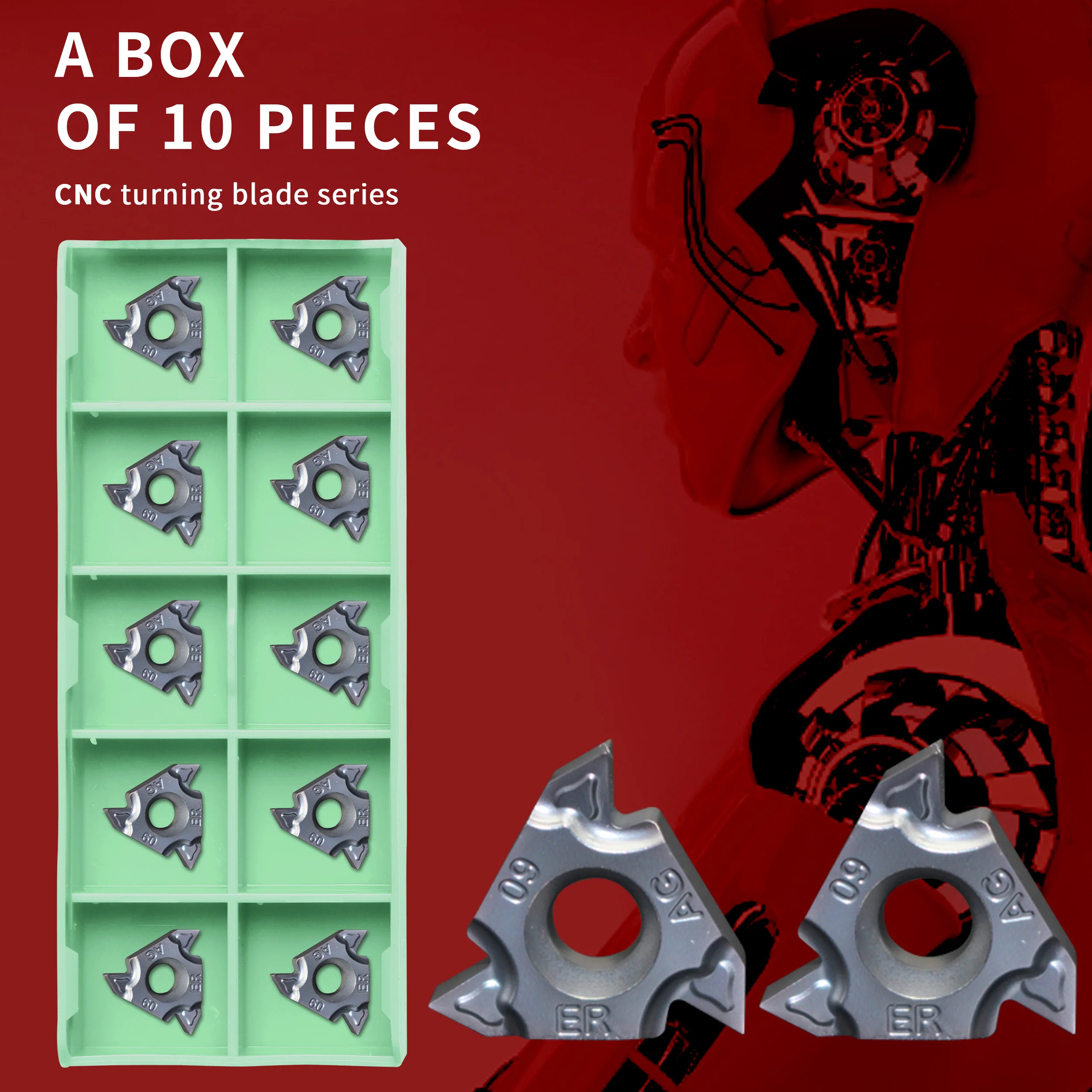 16IRM/ERM 1.0/1.25/1.5/1.75/2.0/2.5/3.0ISO 11W/14W AG55/AG60 11BSPT P1215 High Quality Carbide Threading Inserts CNC Lathe Tools