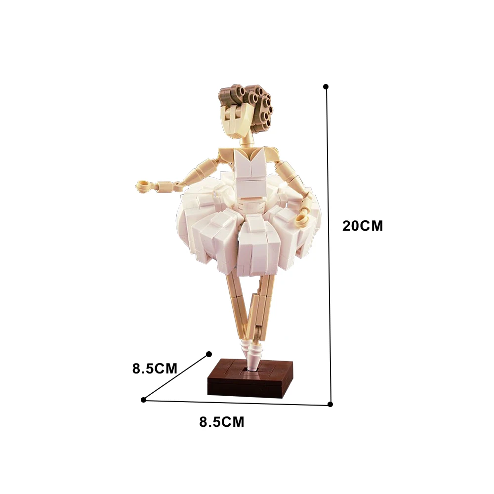 MOC Ballerina Modello Building Blocks Tutu bianco Elegante bella ballerina Ballerino carino Action Figure Giocattolo in mattoni Regalo per ragazze