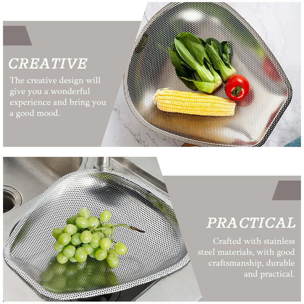 

Stainless Steel Fruit Wash Colander Vegetable Cleaning Basket Draining Wash Basket Fine Mesh Strainer Kitchen Tool Drain