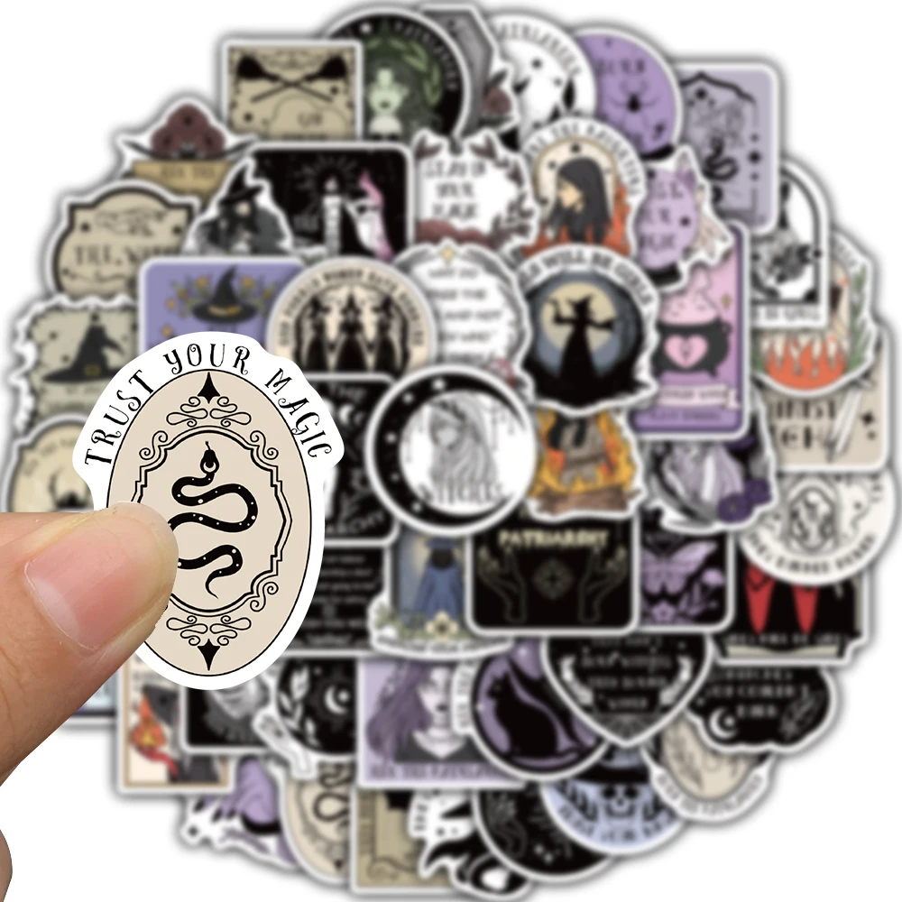 50PCS Sticker Witchy Feminist Style Waterproof Vinyl Coffee Bar Decorative Luggage Stationery Notebook Laptop Gift Stickers