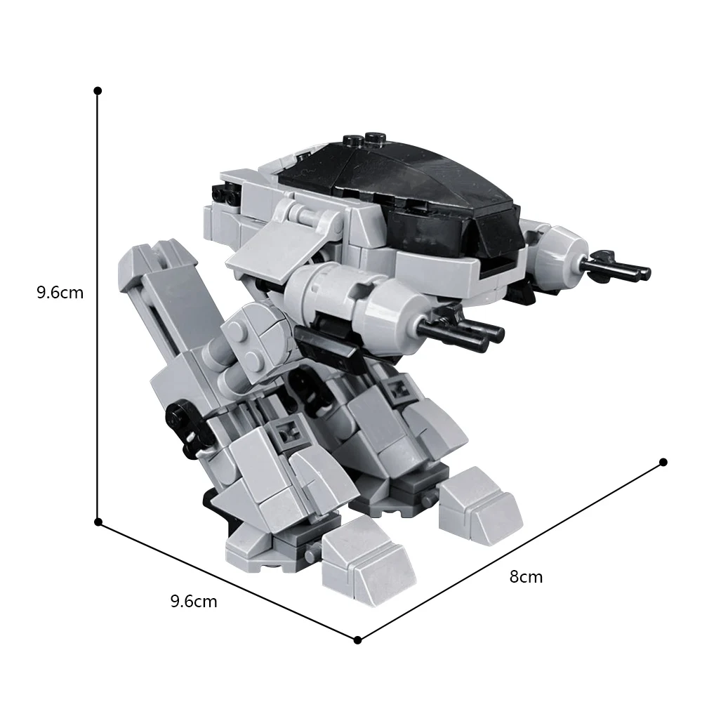 MOC Movie Mecha RoboCoped ED-209 Robot Characters, mecánica, policía de guerra, bloques de construcción, juguetes, traje para niños, regalos de cumpleaños