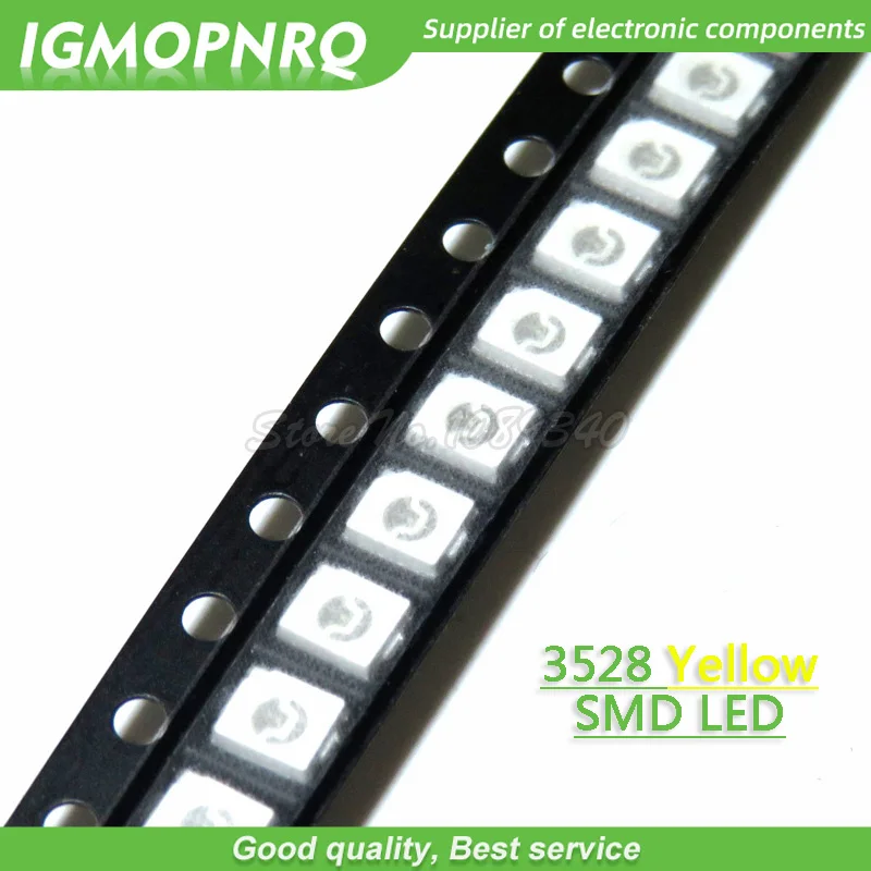 100pcs Yellow 3528 1210 SMD LED diodes light IGMOPNRQ