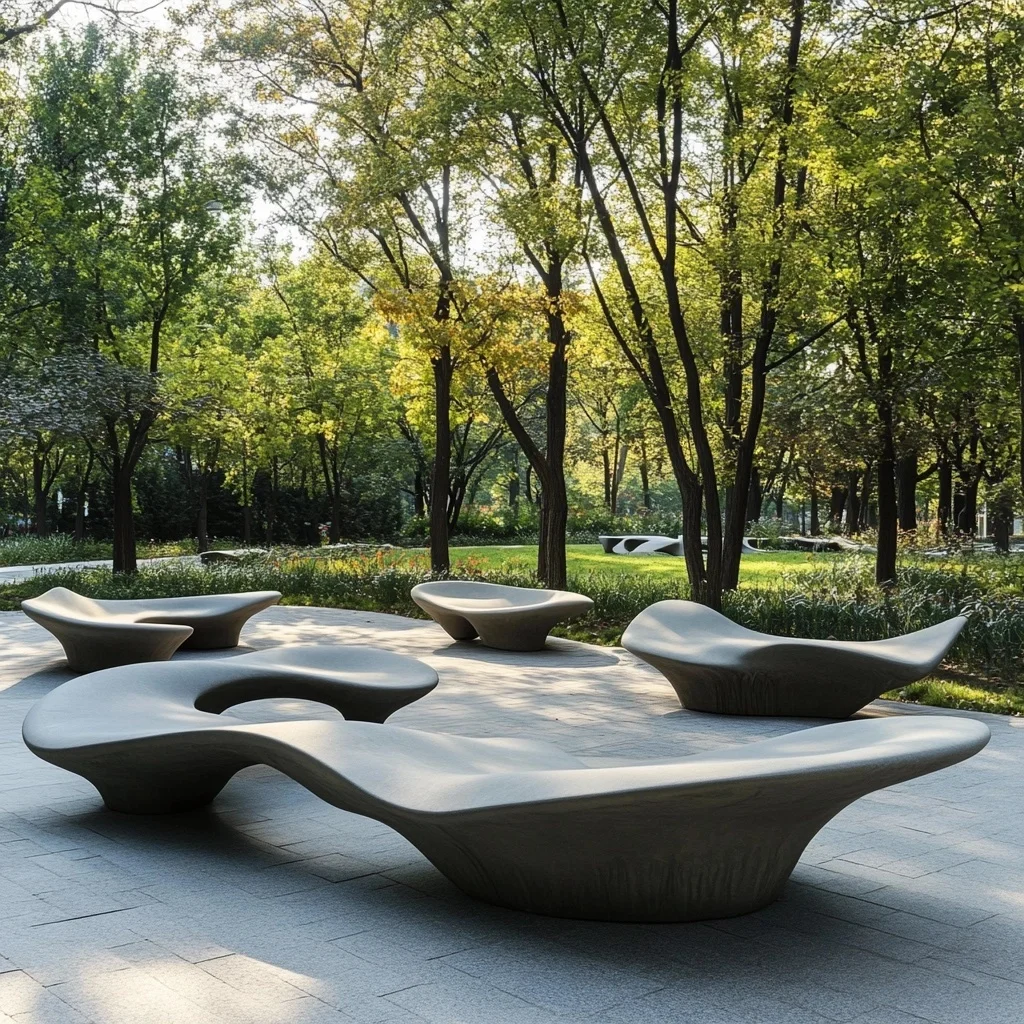 *Cutomization Fiberglass  Bench Park Benches Outdoor Table and Bench Set Outdoor Seat Modern Outdoor Bench