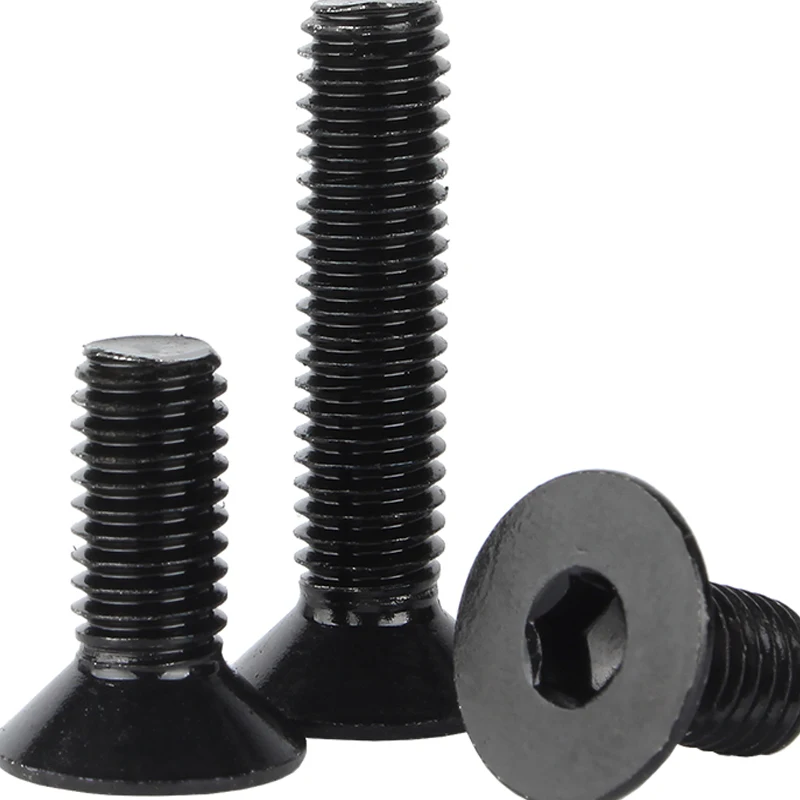 Hochwertige 100pcs m3 schwarz 304 Edelstahl Sechs kant buchse din7991 flache versenkte Inbus schraube Schraube Länge 5-30mm