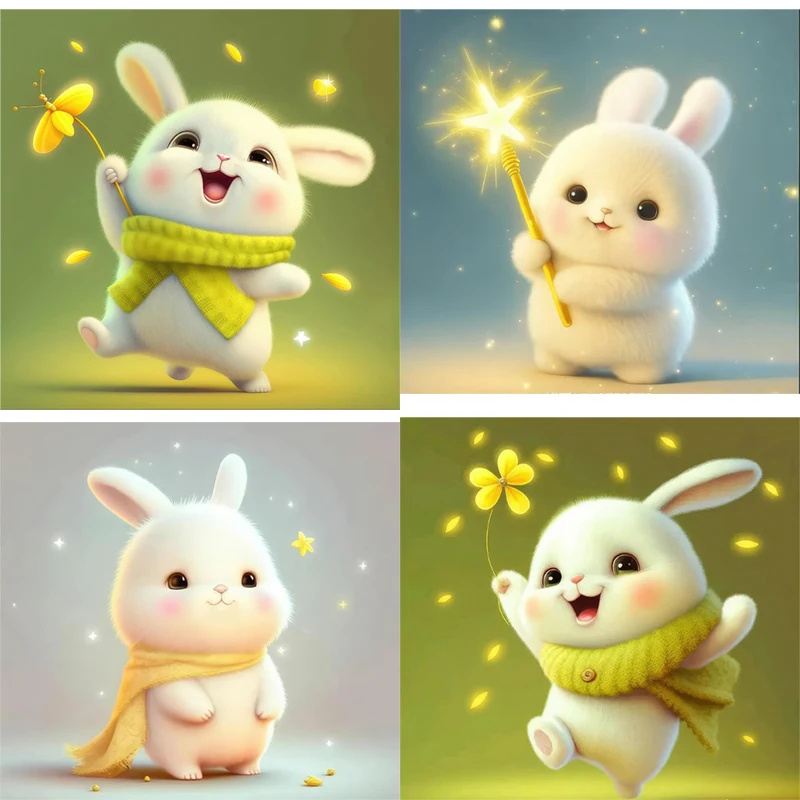 Three Ratels QHD35 lovely rabbit holding stars  Decorative wall stickers for children's bedrooms