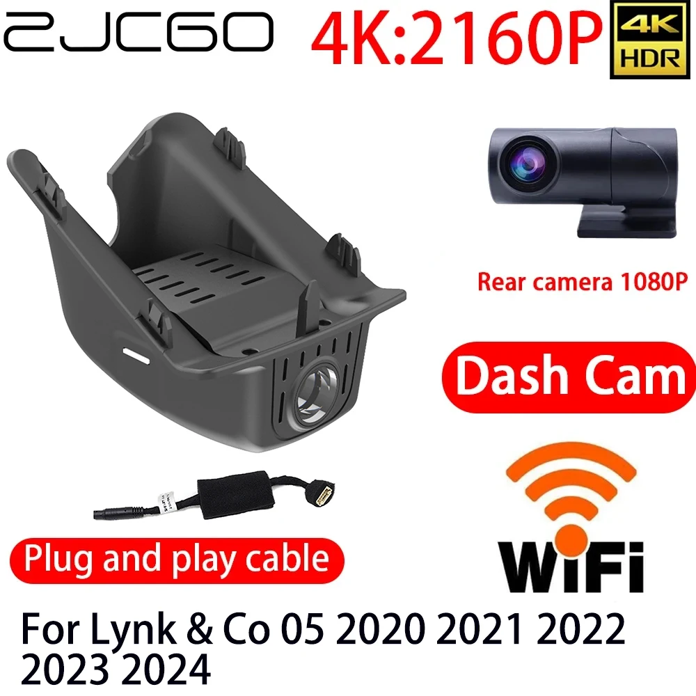 

ZJCGO 4K DVR Dash Cam Wifi Front Rear Camera 24h Monitor For Lynk & Co 05 2020 2021 2022 2023 2024