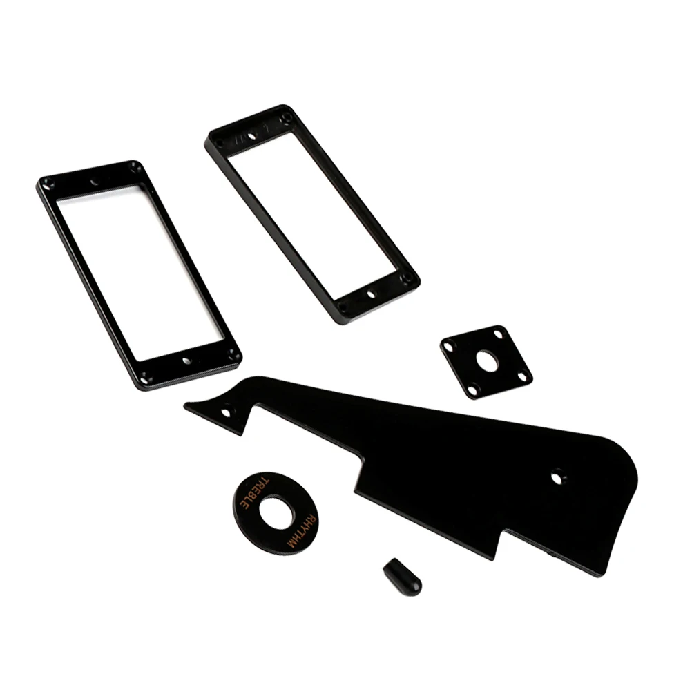 

Component Cover Frame Set Black Plastic Plate Acoustic Guitar Self-adhesive Pickguard