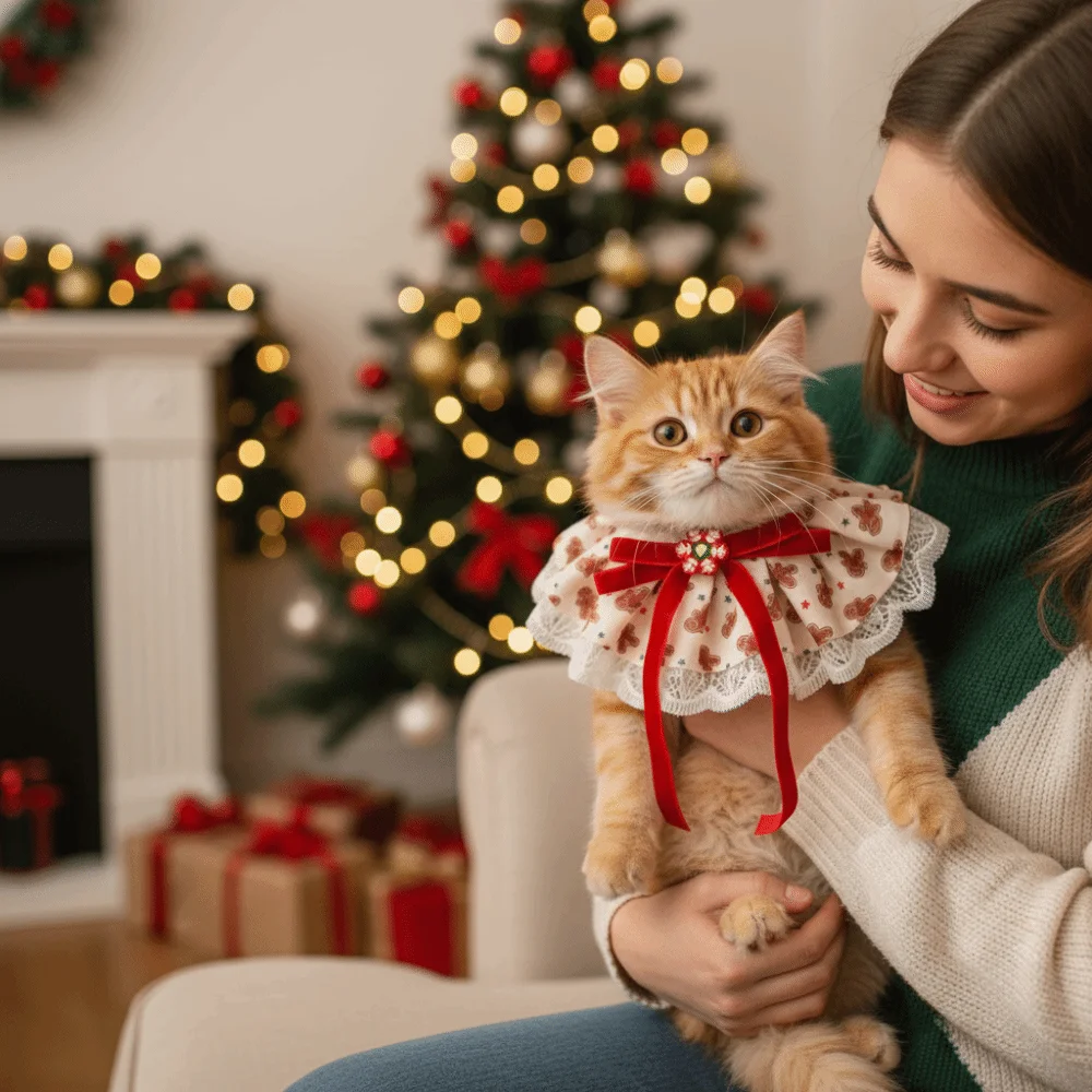 

Новая регулируемая бандана для слюней для домашних животных, мягкий материал, моющийся треугольный шарф для кошек, рождественский шарф, аксессуары для домашних животных