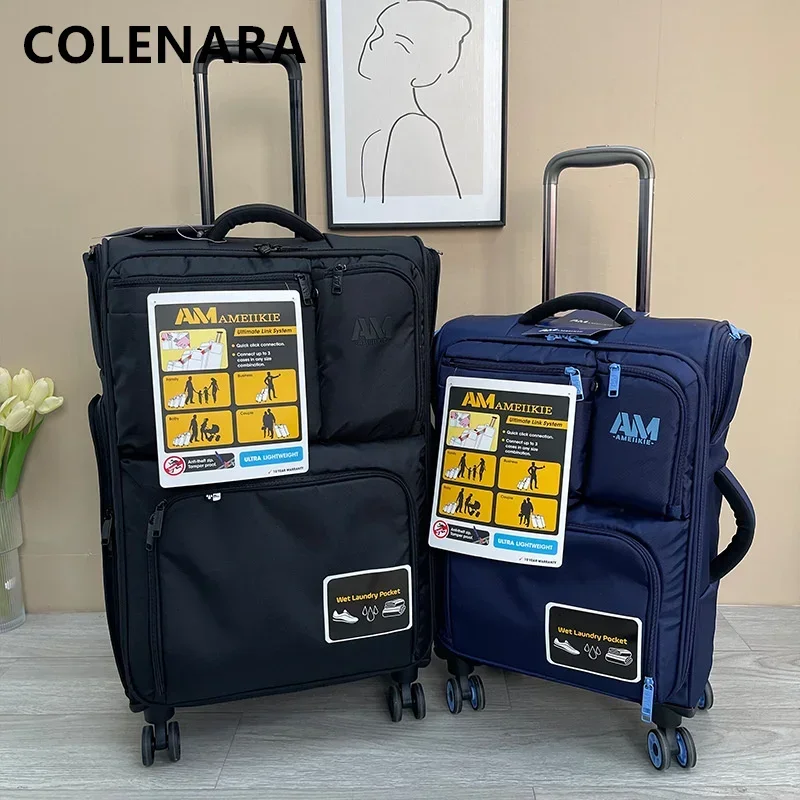 COLENARA Women's Suitcase 29-inch Oxford Large-capacity Waterproof Luggage 20 Boarding Box Men's Multifunctional Luggage