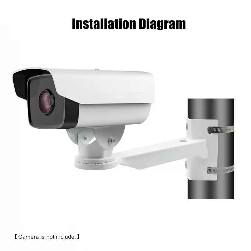 Aluminum CCTV Camera Bracket Cylindrical Pole Hoop Bracket Right Angle Outer Wall Corner Bracket Mounting Support Stands Holder