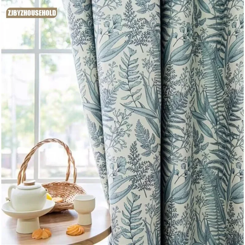 

Curtains Blackout Printed Curtains for Living Dining Room Bedroom High American Vintage Rococo Fresh Window Gauze Curtain Fabric