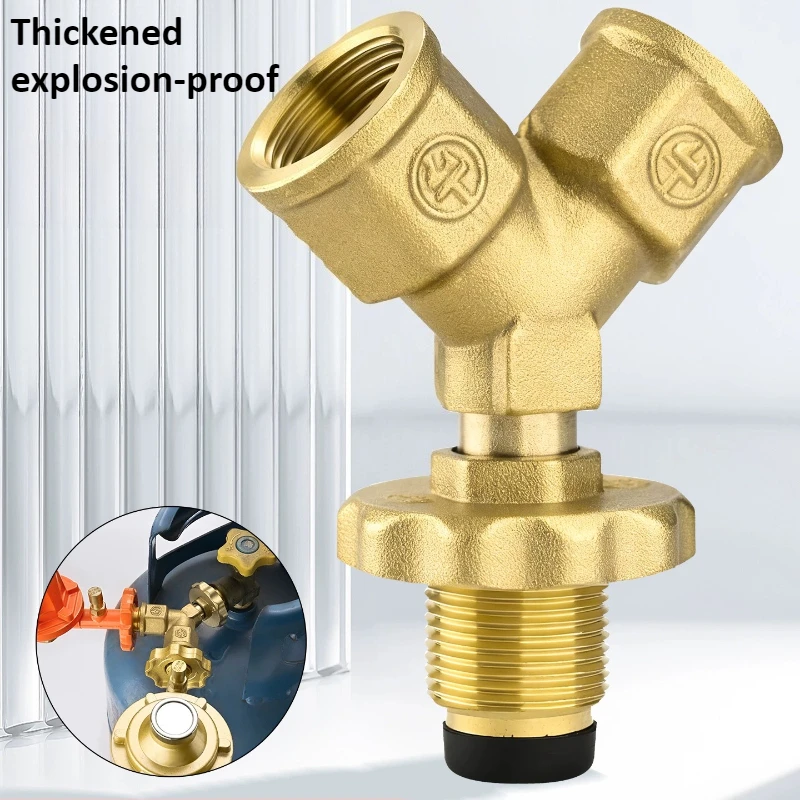 

Brass Y-shaped Valve Three-way Joint Garden Hose Splitter with Solid Handle Brass Water Garden Hose Adapter