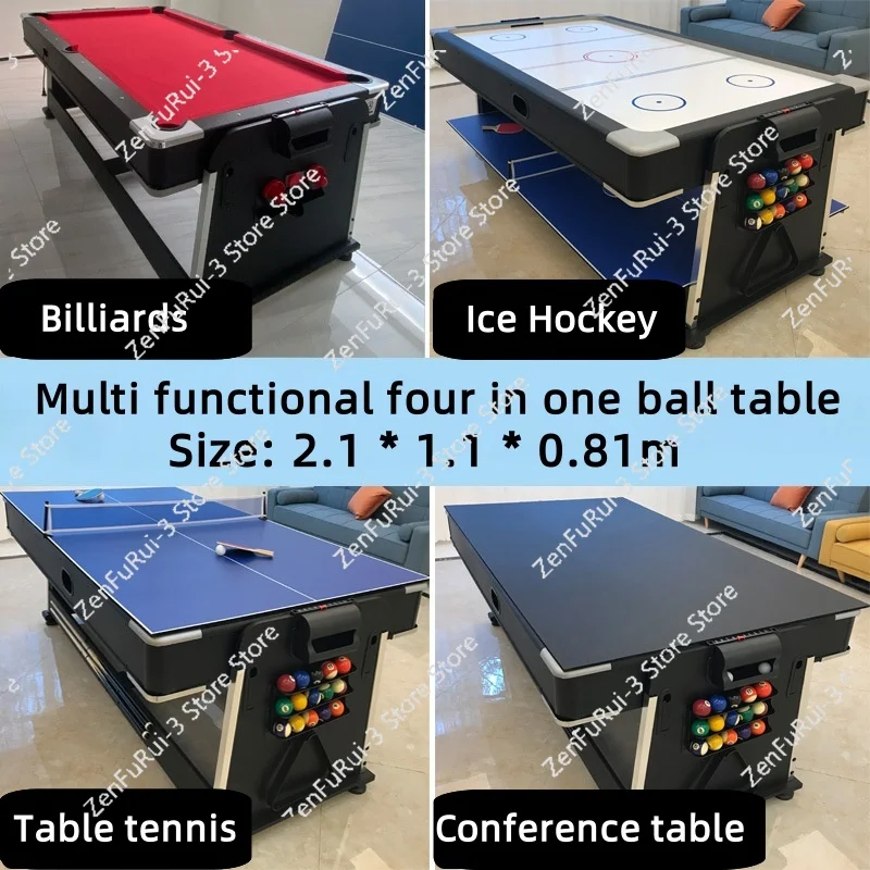 Four-in-one Billiard Table Multi-functional Foldable Indoor Ice Hockey Table Ping-pong Table Conference Dining Entertainment