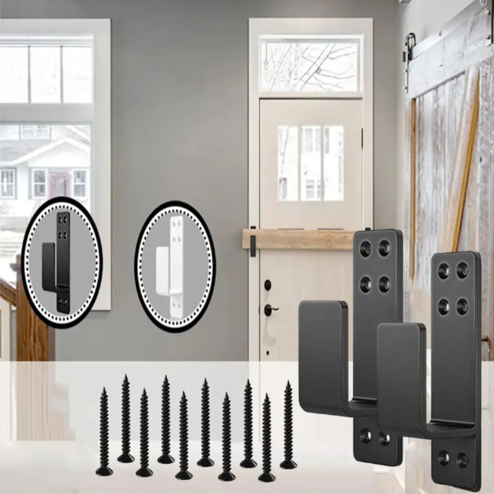 

Усиленные кронштейны для дверных барьеров, улучшенные черные держатели для защитных штанг из углеродистой стали, U-образные держатели для откидных штанг, защита для амбарных дверей