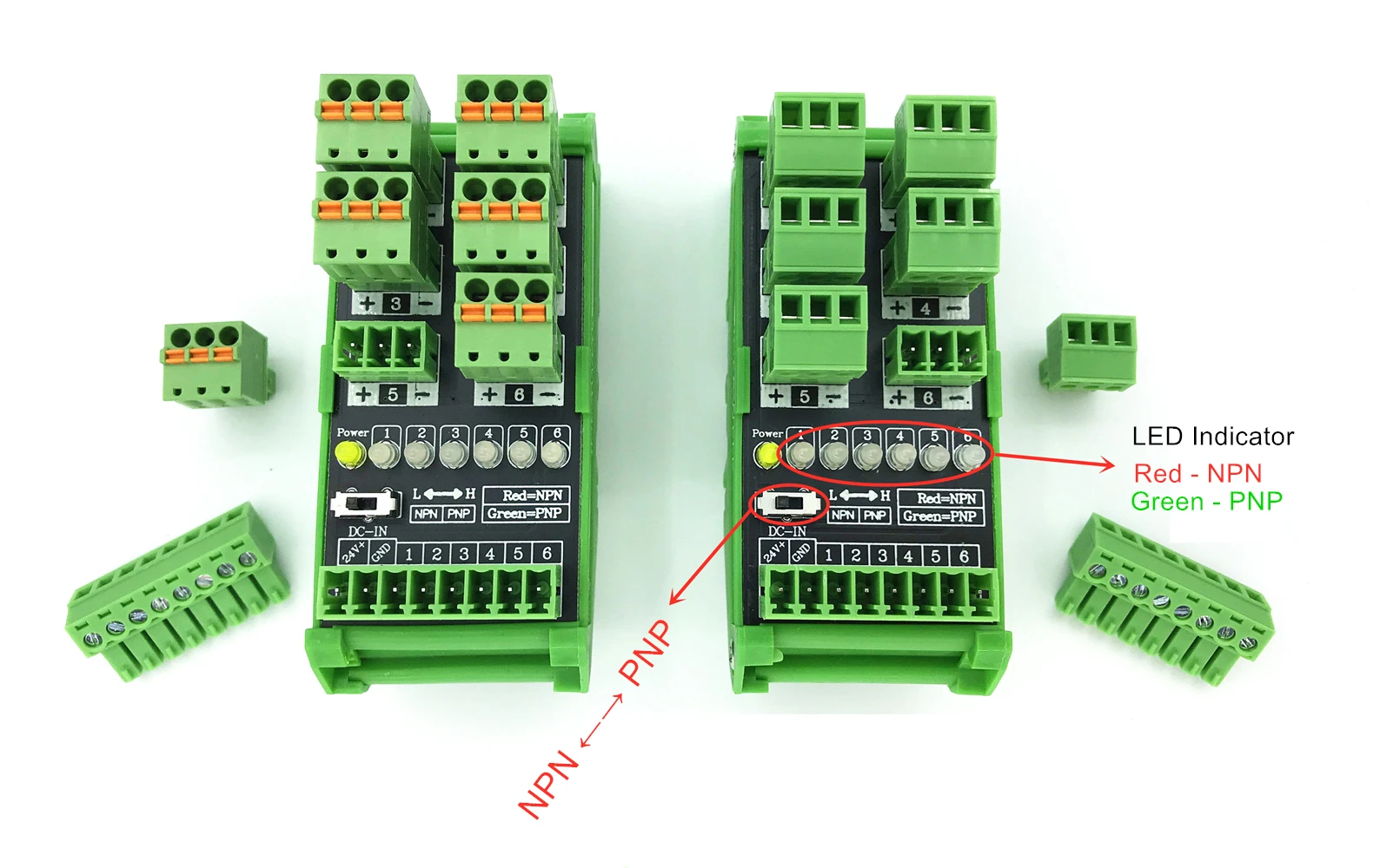 SPS-Eingangsmodul, Klemmenblock, 4, 6 Wege/Kanäle, fotoelektrischer Näherungsschalter, NPN, PNP-Sensor, 3 Drähte, Umwandlung, Transferplatine – Detail 7